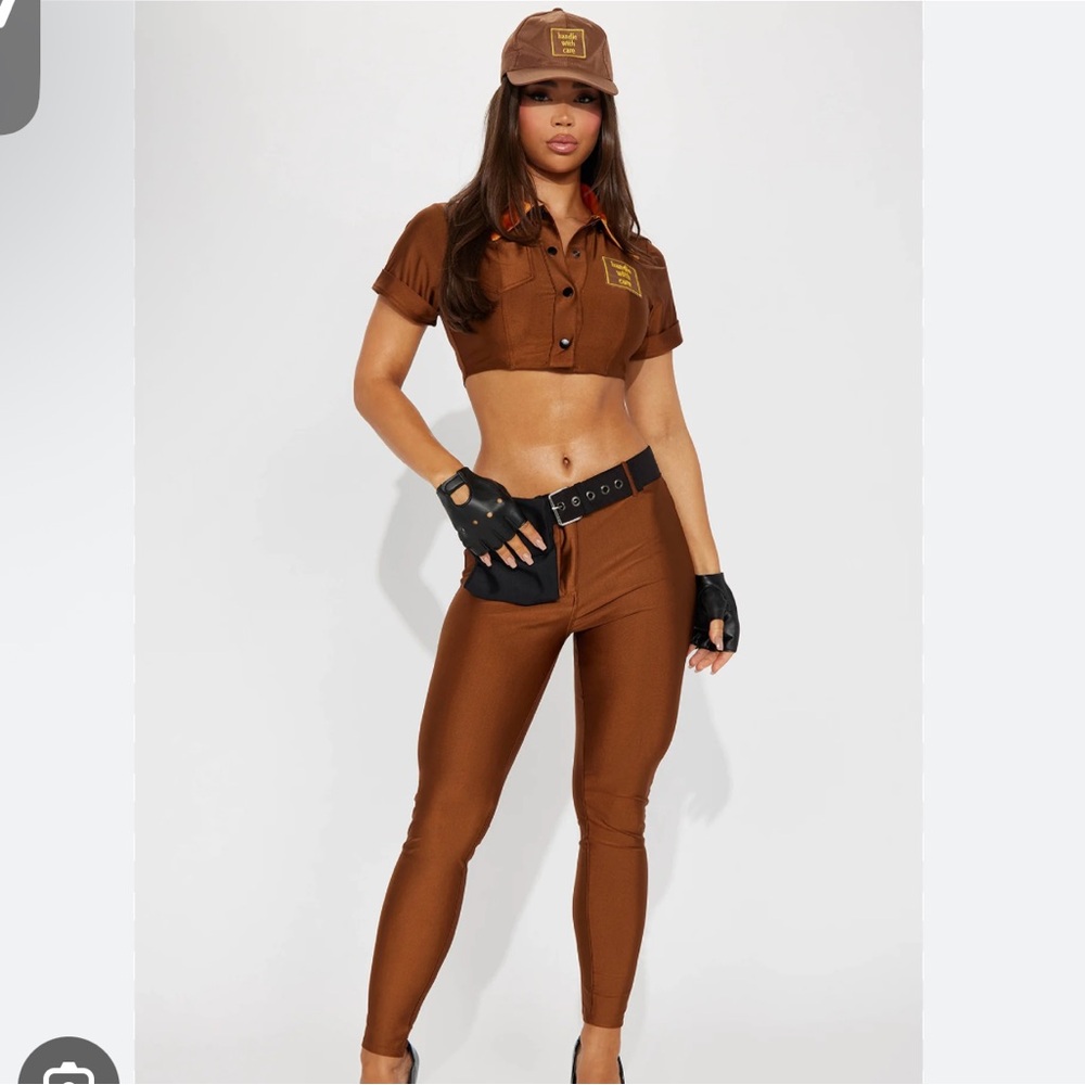 Fashion Nova Brown Costume Set with Black Accents